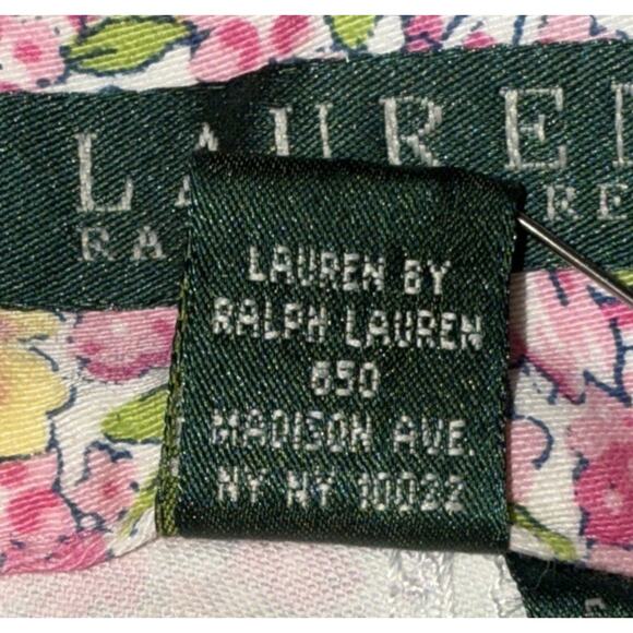 Ralph Lauren Pink Floral High Waisted Stretch Straight‎ Leg Pants Sz. 6 - Picture 9 of 13